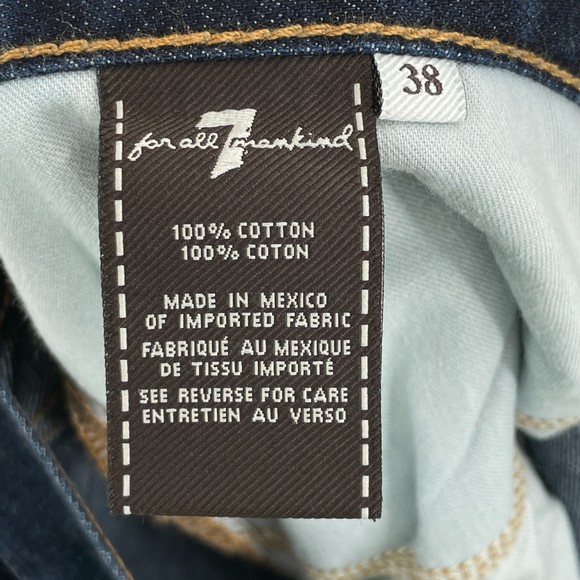 7 FOR ALL MANKIND Brett Dark Wash Boot Cut Jeans Size 38 - Picture 9 of 9